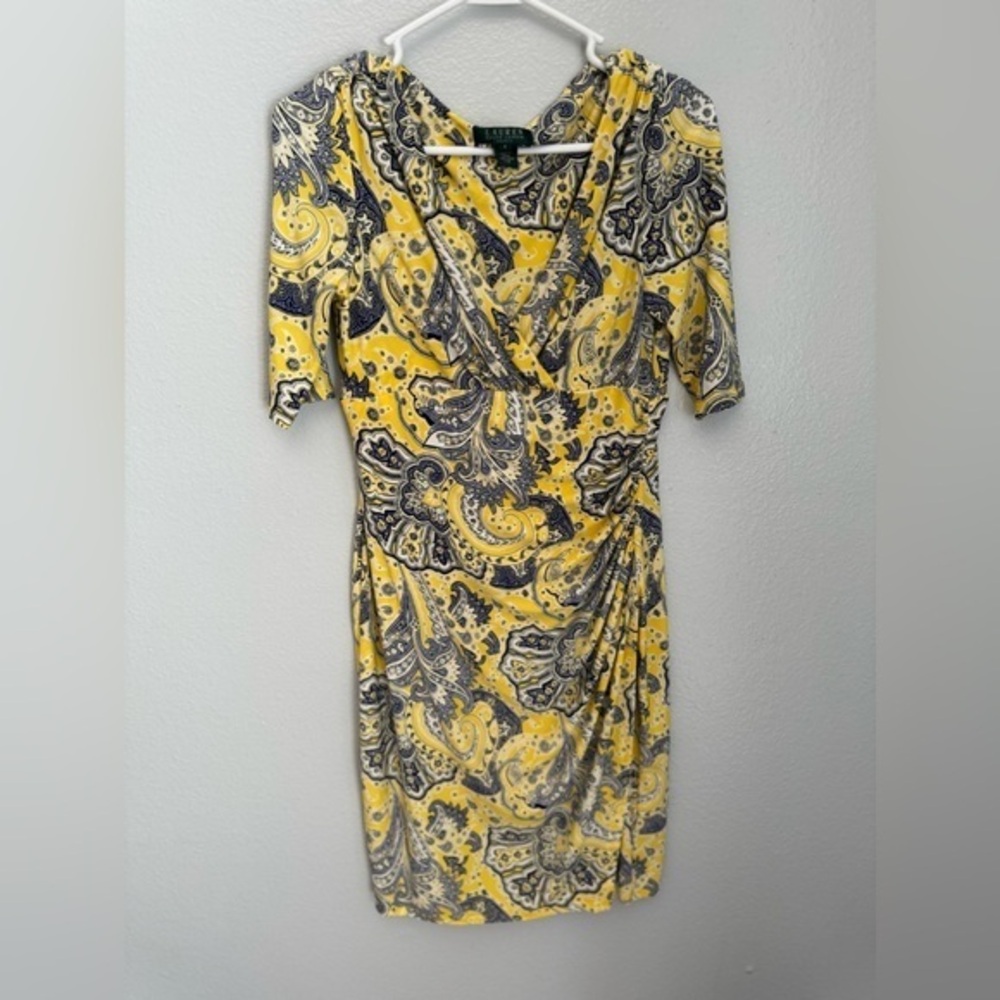 Ralph Lauren Yellow and Blue Dress Size 6